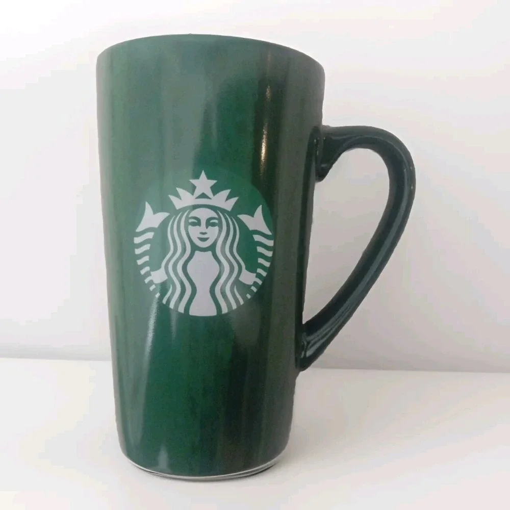Starbucks 2021 Holiday Tall Coffee Mug 16oz Red And Green EUC